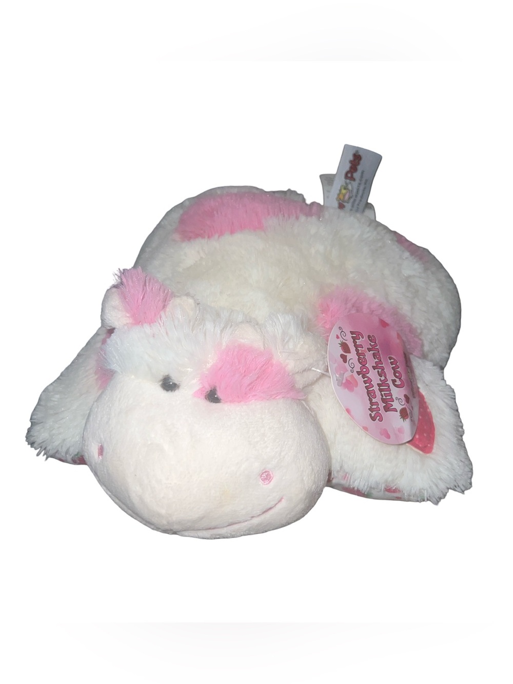 Pillow Pets Strawberry Milkshake Cow Plush Peewee Stuffed Animal Scented